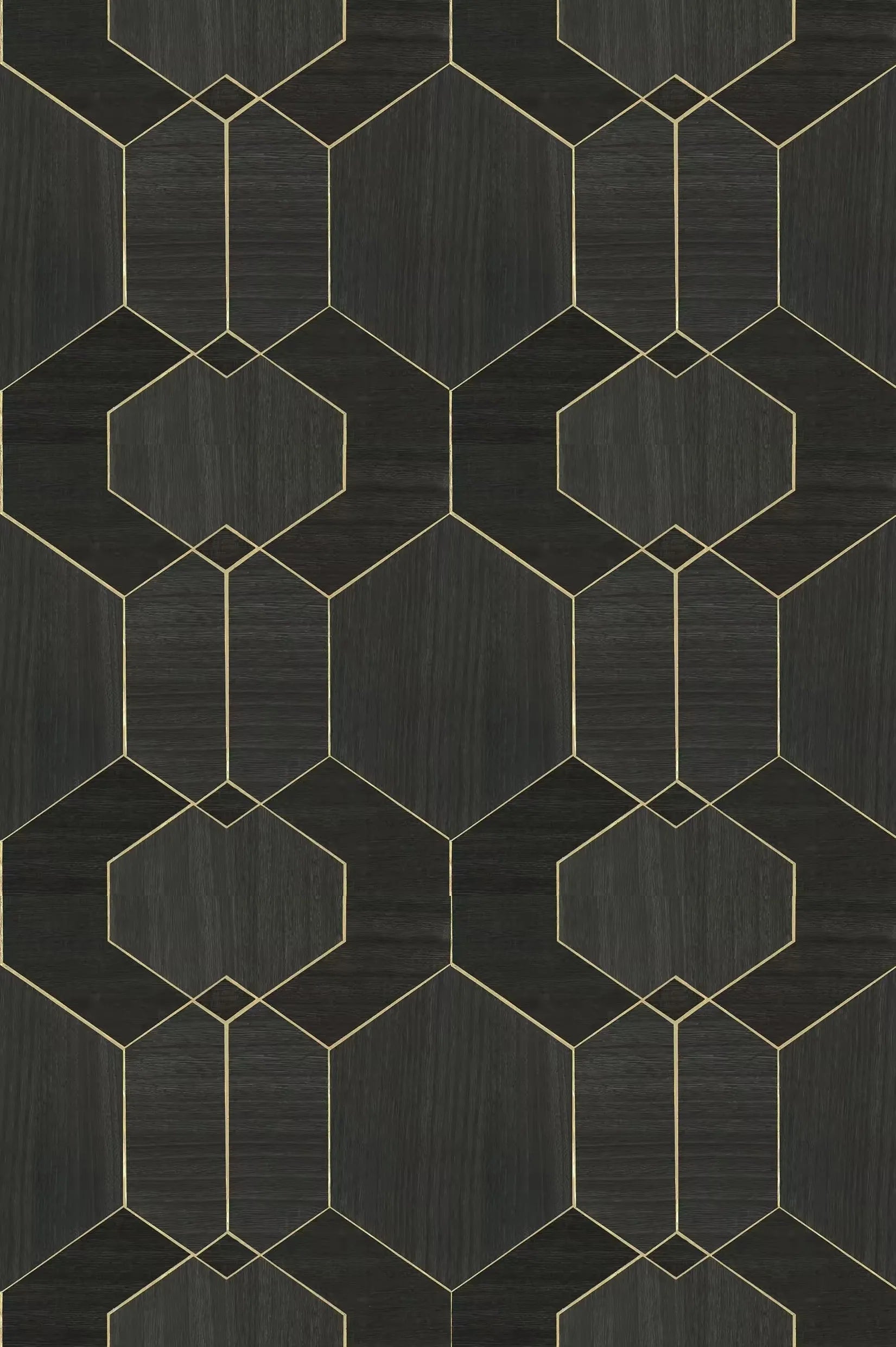 Wallpaper installed in a room showing its full pattern, color