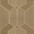 Closeup of a wallpaper showing its Geometric, Neutrals, Wood-veneer pattern, color, and subtle texture.