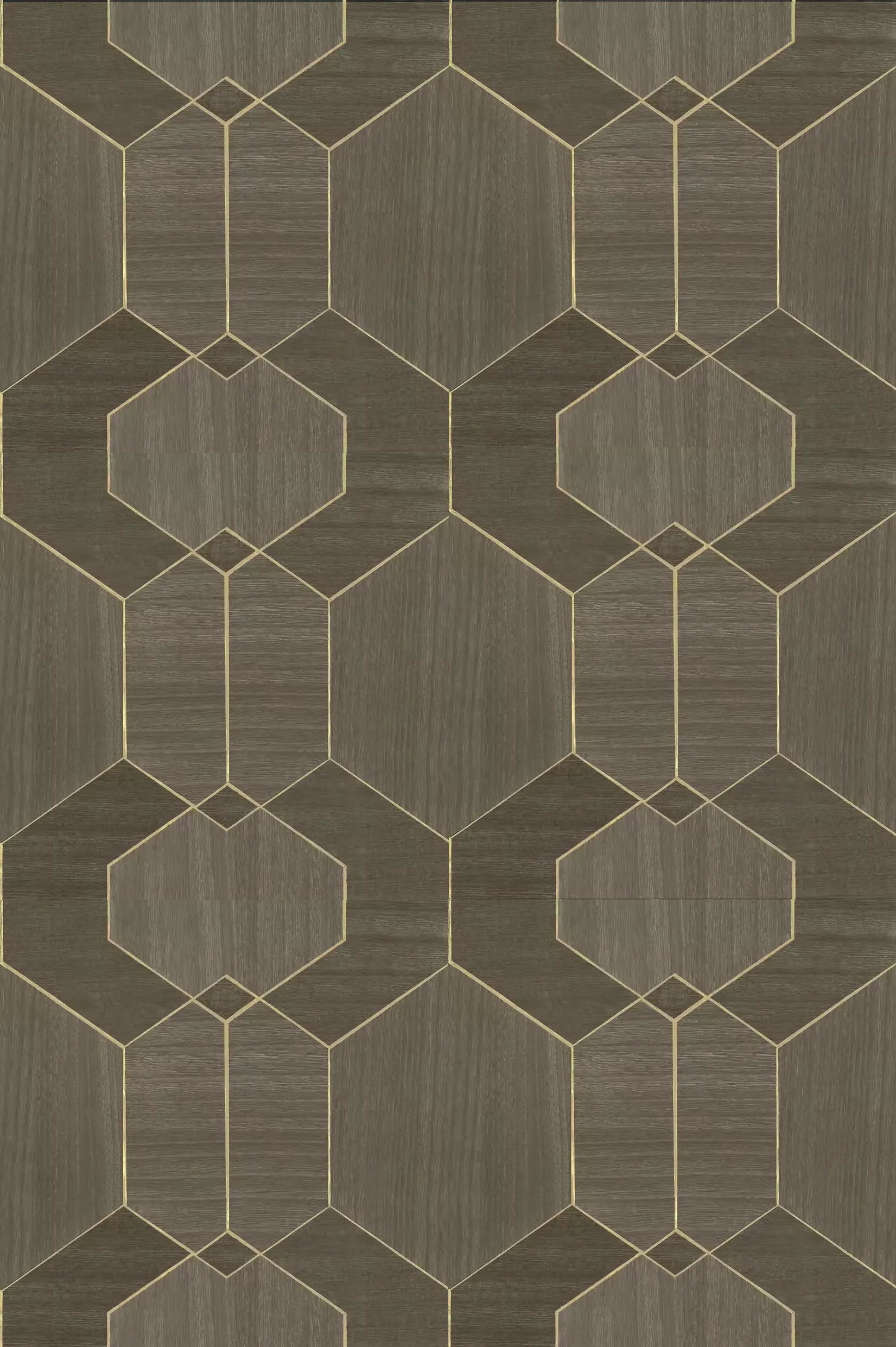 Wallpaper installed in a room showing its full pattern, color