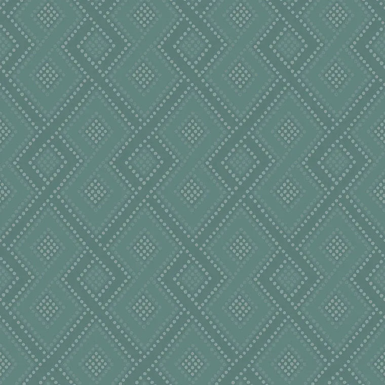 Closeup of a wallpaper showing its Contemporary, Geometric, Green pattern, color, and subtle texture.