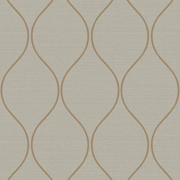 Closeup of a wallpaper showing its Brown, Contemporary, Trellis, Unicolour pattern, color, and subtle texture.