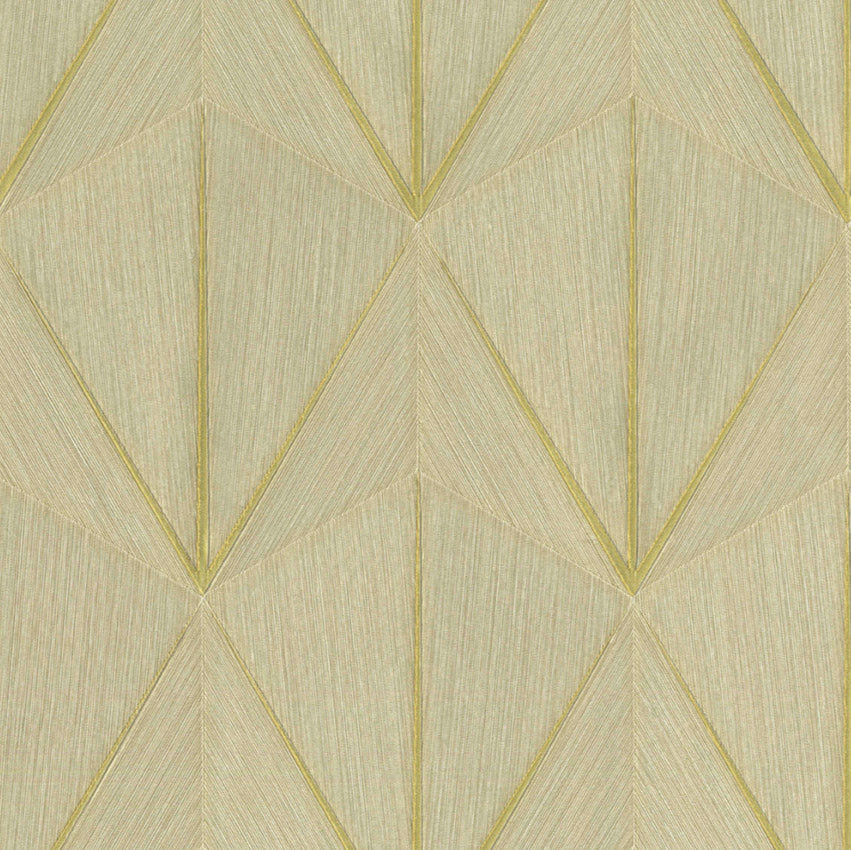 Geometric pattern with gold lines on a beige background