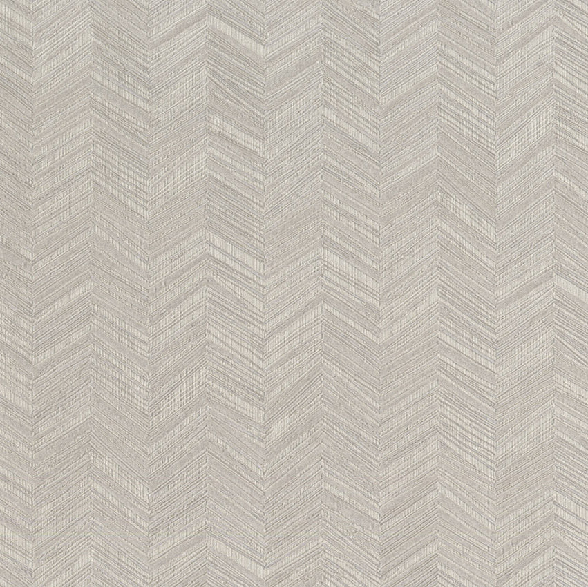 Textured beige wallpaper with a herringbone chevron pattern