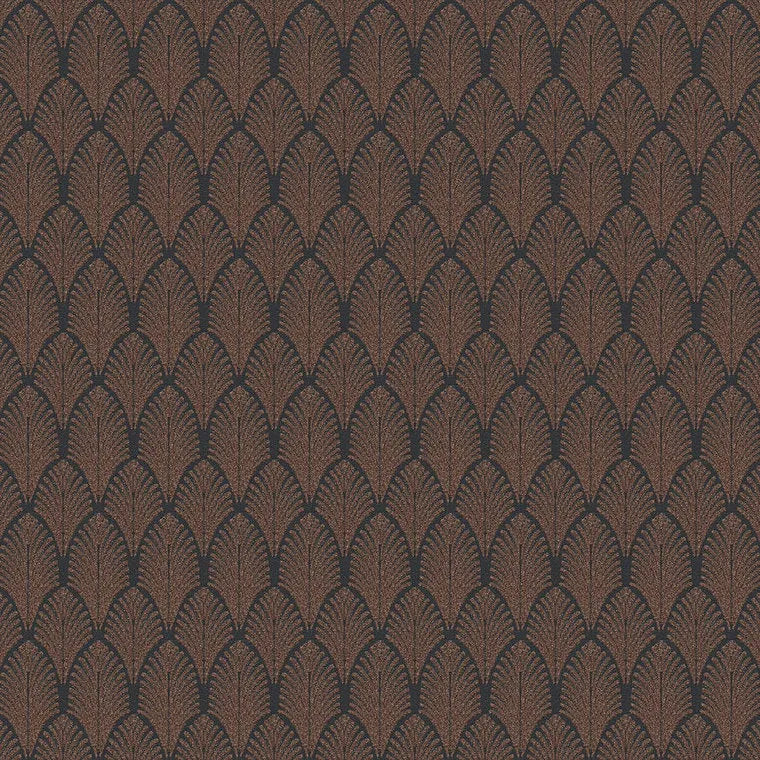 Closeup of a wallpaper showing its Art-Deco, Contemporary, Dramatic, Two-tone pattern, color, and texture.