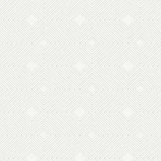 Closeup of a wallpaper showing its Contemporary, Geometric, Monochrome, Plain, White pattern, color, and subtle texture.