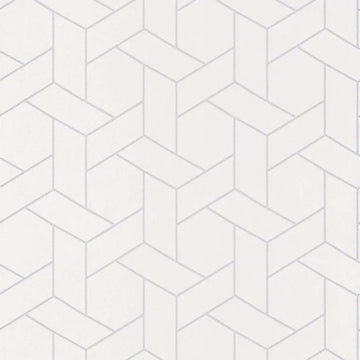 Closeup of a wallpaper showing its Art-Deco, Contemporary, Geometric, Two-tone pattern, color, and subtle texture.