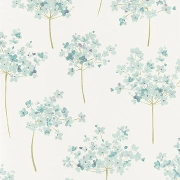 Closeup of a wallpaper showing its Floral, Two-tone pattern, color, and subtle texture.