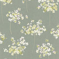 Closeup of a wallpaper showing its Floral, Two-tone pattern, color, and subtle texture.