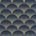 Closeup of a wallpaper showing its Art-Deco, Contemporary, Dramatic, Two-tone pattern, color, and subtle texture.