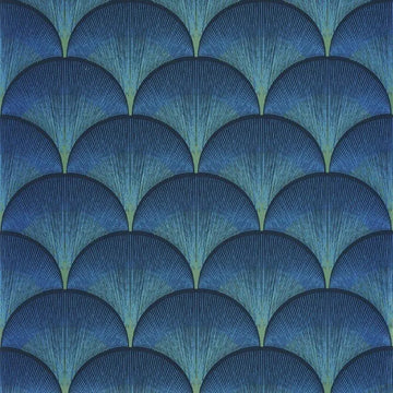 Closeup of a wallpaper showing its Art-Deco, Contemporary, Dramatic, Two-tone pattern, color, and subtle texture.