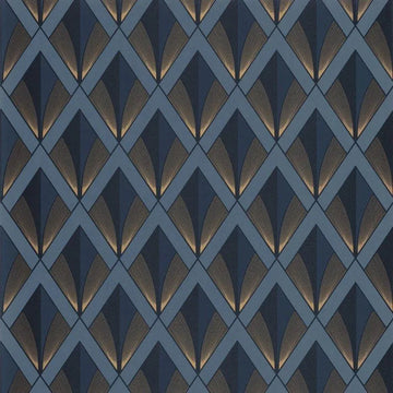 Closeup of a wallpaper showing its Art-Deco, Contemporary, Dramatic, Geometric, Two-tone pattern, color, and subtle texture.