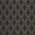 Closeup of a wallpaper showing its Art-Deco, Contemporary, Dramatic, Geometric, Two-tone pattern, color, and subtle texture.
