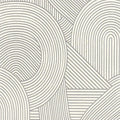 Closeup of a wallpaper showing its Art-Deco, Contemporary, Geometric, Neutrals, Two-tone pattern, color, and subtle texture.