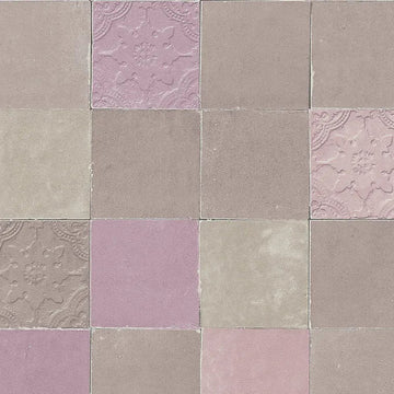 Closeup of a wallpaper showing its Brown, Contemporary, Geometric, Kids, Multicolour, Pastels, Pink, Purple pattern, color, and texture.