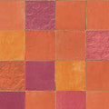 Closeup of a wallpaper showing its Contemporary, Geometric, Kids, Multicolour, Orange, Pink, Purple pattern, color, and texture.