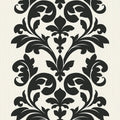 Closeup of a wallpaper showing its Damask, Monochrome, Two-tone pattern, color, and subtle texture.