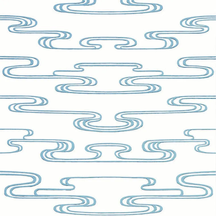 Closeup of a wallpaper showing its Art-Deco, Neutrals, Two-tone pattern, color, and subtle texture.