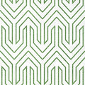Closeup of a wallpaper showing its Art-Deco, Chevron, Two-tone pattern, color, and subtle texture.