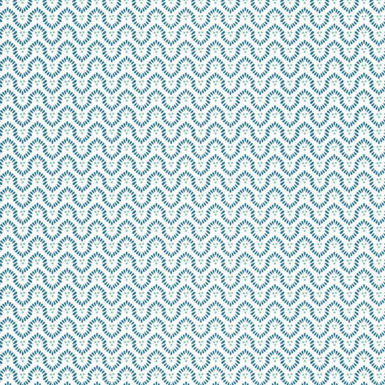 Closeup of a wallpaper showing its Art-Deco, Geometric, Two-tone pattern, color, and subtle texture.
