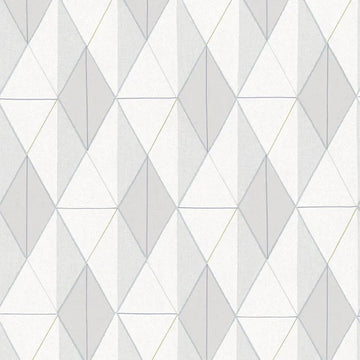 Closeup of a wallpaper showing its Contemporary, Geometric, Multicolour, Neutrals, Two-tone pattern, color, and subtle texture.