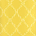 Closeup of a wallpaper showing its Contemporary, Trellis, Two-tone, Yellow pattern, color, and subtle texture.