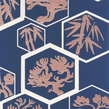 Closeup of a wallpaper showing its Blue, Contemporary, Geometric pattern, color, and subtle texture.