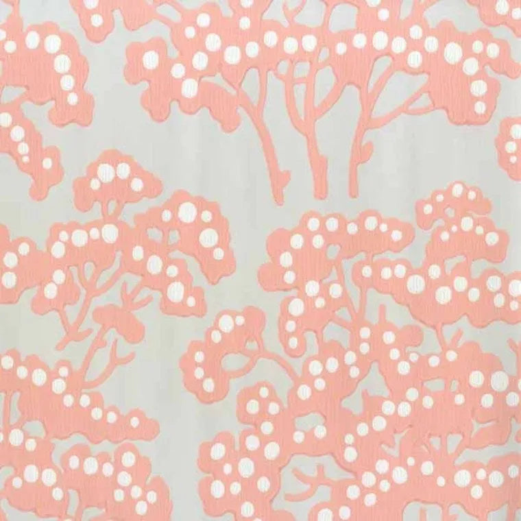Closeup of a wallpaper showing its Contemporary, Floral, Nature, Pink, Two-tone pattern, color, and subtle texture.