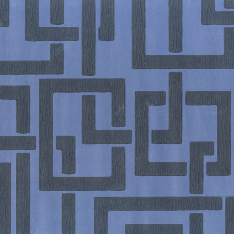 Closeup of a wallpaper showing its Blue, Contemporary, Geometric, Two-tone pattern, color, and subtle texture.