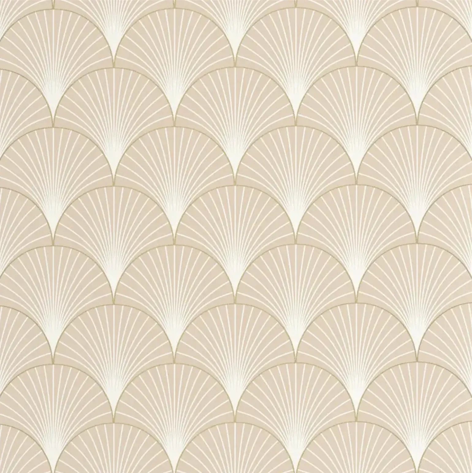 Closeup of a wallpaper showing its Art-Deco, Contemporary, Neutrals, Two-tone pattern, color, and subtle texture.
