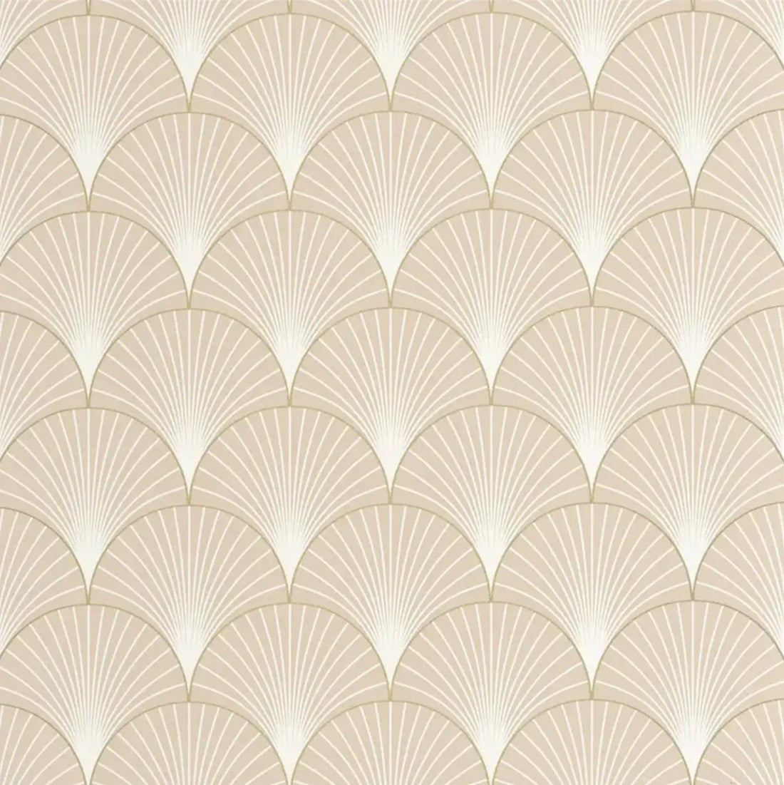 Closeup of a wallpaper showing its Art-Deco, Contemporary, Neutrals, Two-tone pattern, color, and subtle texture.