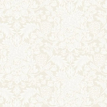 Closeup of a wallpaper showing its Floral, Neutrals, Two-tone pattern, color, and subtle texture.