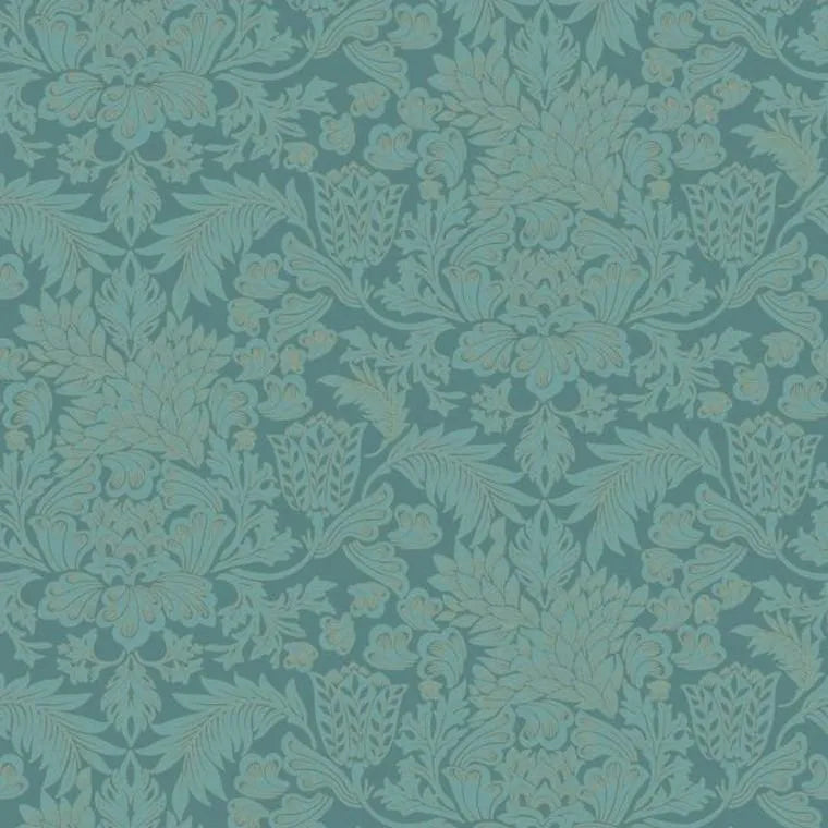 Closeup of a wallpaper showing its Floral, Two-tone pattern, color, and subtle texture.