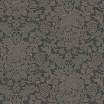 Closeup of a wallpaper showing its Floral, Monochrome, Two-tone pattern, color, and subtle texture.