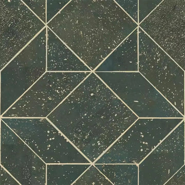 Closeup of a wallpaper showing its Cork, Geometric, Green pattern, color, and subtle texture.