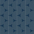 Closeup of a wallpaper showing its Blue, Contemporary, Waves pattern, color, and subtle texture.