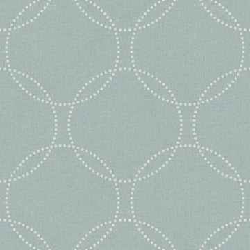 Closeup of a wallpaper showing its Blue, Circles, Contemporary, Geometric pattern, color, and subtle texture.