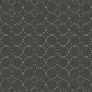 Closeup of a wallpaper showing its Black, Circles, Contemporary, Monochrome pattern, color, and subtle texture.