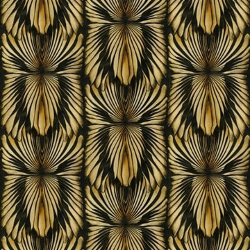 Closeup of a wallpaper showing its Art-Deco, Black, Gold, Luxury, Textures, Vinyl pattern, color, and subtle texture.