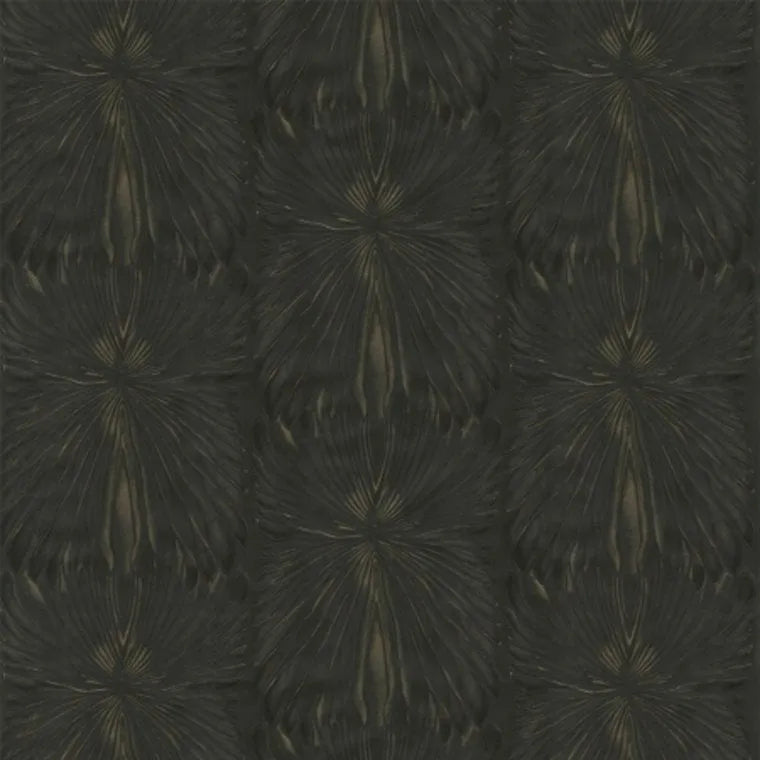 Closeup of a wallpaper showing its Art-Deco, Black, Dramatic, Luxury, Textures, Vinyl pattern, color, and subtle texture.