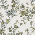 Closeup of a wallpaper showing its Birds, Floral, Gold, Luxury, Nature, Textures, Vinyl, White pattern, color, and subtle texture.