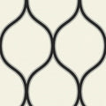 Closeup of a wallpaper showing its Black, Contemporary, Cream, Monochrome, Neutrals pattern, color, and subtle texture.