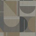 Geometric pattern with shapes in brown, gray, and beige on a textured background