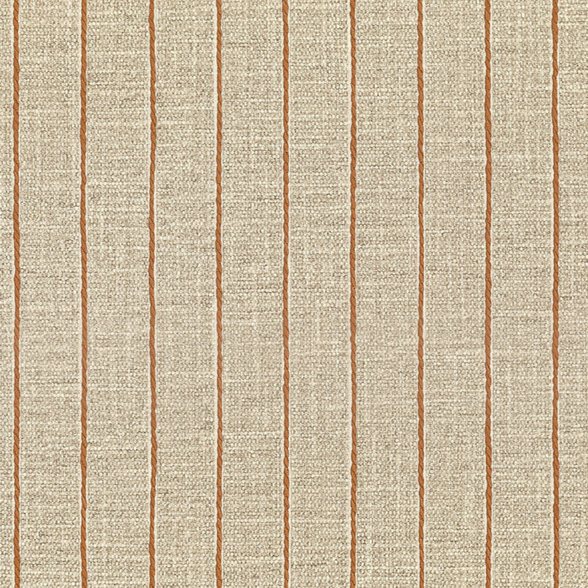 Textured fabric with vertical brown stripes on a beige background