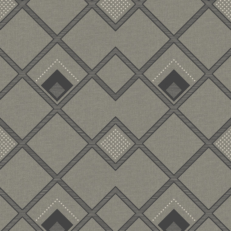 Closeup of a wallpaper showing its Contemporary, Geometric, Monochrome pattern, color, and subtle texture.