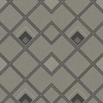 Closeup of a wallpaper showing its Contemporary, Geometric, Monochrome pattern, color, and subtle texture.