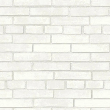 Closeup of a wallpaper showing its Brick, Contemporary, Geometric, Monochrome pattern, color, and subtle texture.