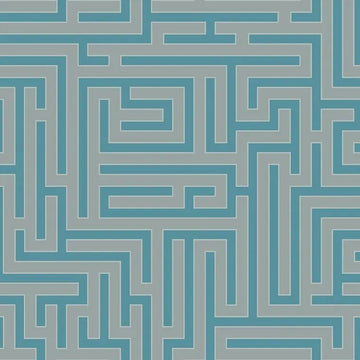 Closeup of a wallpaper showing its Blue, Geometric, Greek pattern, color, and subtle texture.