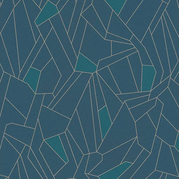 Closeup of a wallpaper showing its Blue, Contemporary, Geometric pattern, color, and texture.