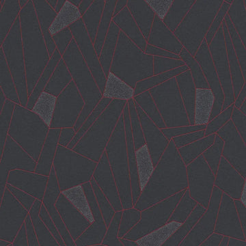 Closeup of a wallpaper showing its Black, Contemporary, Geometric, Two-tone pattern, color, and texture.