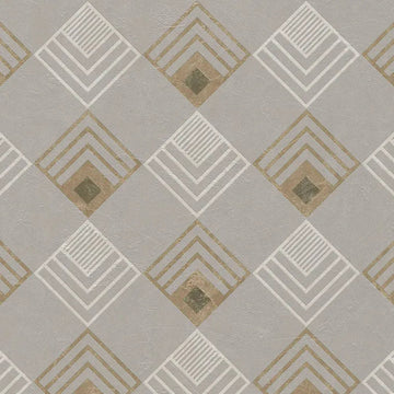 Closeup of a wallpaper showing its Contemporary, Geometric, Grey, Neutrals, Two-tone pattern, color, and texture.